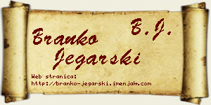 Branko Jegarski vizit kartica